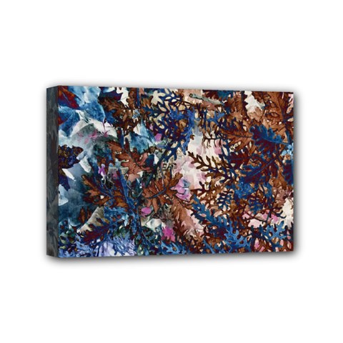 Brown Leaves Mini Canvas 6  X 4  (stretched) by DinkovaArt