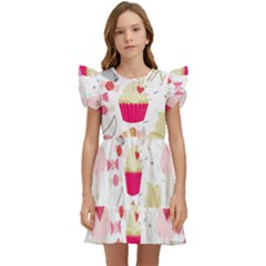 Desserts Pastries Baking Wallpaper Kids  Winged Sleeve Dress by Ravend