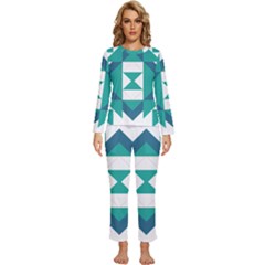 Abstract Pattern T- Shirt Hourglass Pattern Womens  Long Sleeve Lightweight Pajamas Set by maxcute