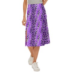 Purple Leopard  Midi Panel Skirt by DinkovaArt