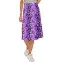 Purple Leopard  Midi Panel Skirt View1