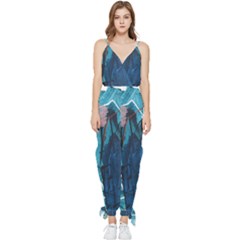 Abstract T- Shirt Abstract 31 Sleeveless Tie Ankle Chiffon Jumpsuit by maxcute