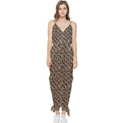 Purple Leopard 05 Sleeveless Tie Ankle Chiffon Jumpsuit by DinkovaArt