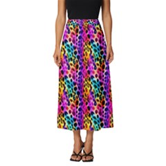 Rainbow Leopard Classic Midi Chiffon Skirt by DinkovaArt