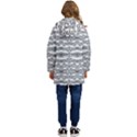 Black And White Tribal Print Pattern Kid s Hooded Longline Puffer Jacket View4