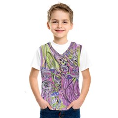 Abstract Intarsio Kids  Basketball Tank Top by kaleidomarblingart