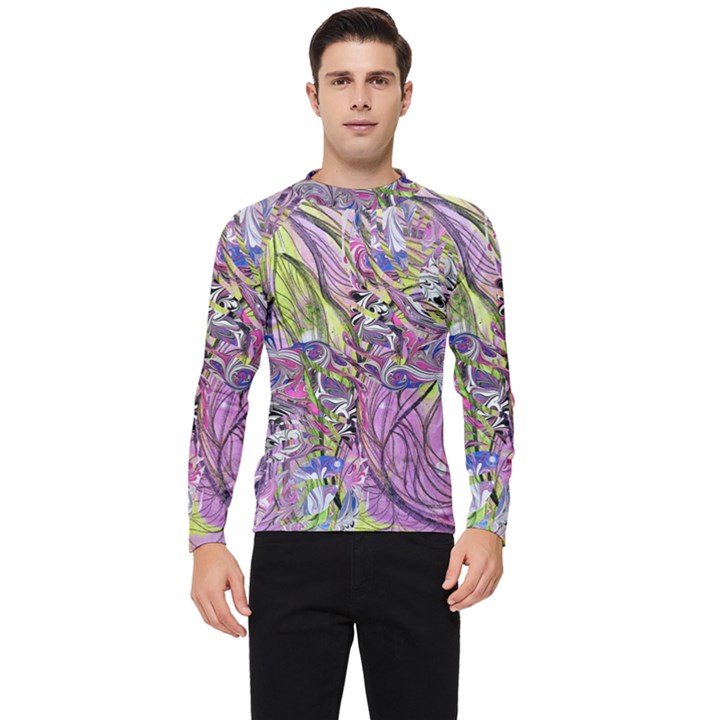 Abstract intarsio Men s Long Sleeve Rash Guard