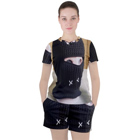 Ski Mask  Women s Tee And Shorts Set by Holyville