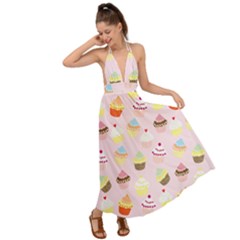 Cupcakes! Backless Maxi Beach Dress by fructosebat