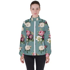 Victorian Floral Women s High Neck Windbreaker by fructosebat