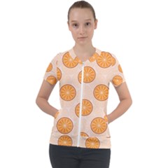 Orange Slices! Short Sleeve Zip Up Jacket by fructosebat