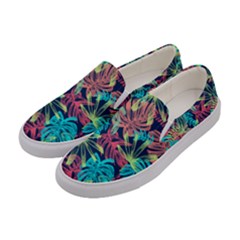 Neon Leaves Women s Canvas Slip Ons by fructosebat