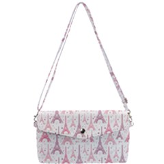 Eiffel Tower Pattern Wallpaper Removable Strap Clutch Bag by Ravend