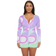 Abstract T- Shirt Cool Abstract Pattern Design 2 Long Sleeve Boyleg Swimsuit by maxcute