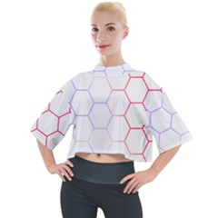 Abstract T- Shirt Honeycomb Pattern 7 Mock Neck Tee by maxcute