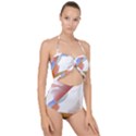 Abstract T- Shirt Pink Colorful Abstract Minimalism T- Shirt Scallop Top Cut Out Swimsuit View1