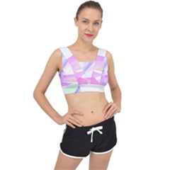 Abstract T- Shirt Purple Minimalistic Abstract Digital Art T- Shirt V-back Sports Bra by maxcute