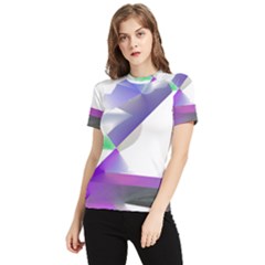 Abstract T- Shirt Purple Northern Lights Colorful Abstract T- Shirt Women s Short Sleeve Rash Guard by maxcute