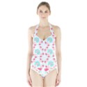 Batik T- Shirt Batik Flower Pattern 6 Halter Swimsuit View1