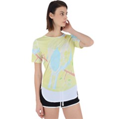 Birds Illustration T- Shirtbird T- Shirt (3) Perpetual Short Sleeve T-shirt by maxcute