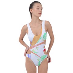 Birds Illustration T- Shirtbird T- Shirt (8) Side Cut Out Swimsuit by maxcute