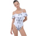 Black And White Pattern T- Shirt Black And White Pattern 12 Frill Detail One Piece Swimsuit View1