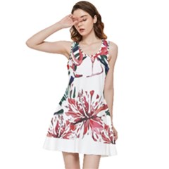 Botanical T- Shirt Botanical Pattern Hummingbird T- Shirt Inside Out Racerback Dress by maxcute