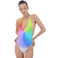 Color Wheel T- Shirt Color Wheel T- Shirt Backless Halter One Piece Swimsuit by maxcute