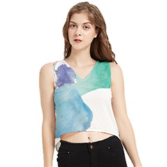 Colourful Pattern T- Shirt Colourful Watercolor Rainbow Bubbles T- Shirt V-neck Cropped Tank Top by maxcute