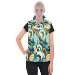 Waves Women s Button Up Vest by fructosebat