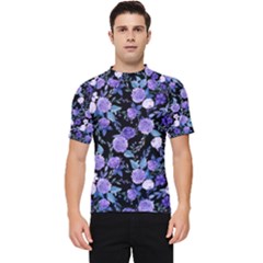 Dark Floral Men s Short Sleeve Rash Guard by fructosebat