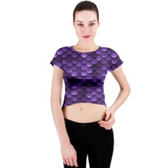 Purple Scales! Crew Neck Crop Top by fructosebat