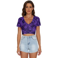 Purple Scales! V-neck Crop Top by fructosebat