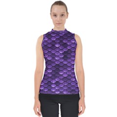 Purple Scales! Mock Neck Shell Top by fructosebat