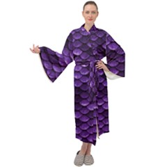 Purple Scales! Maxi Velour Kimono by fructosebat