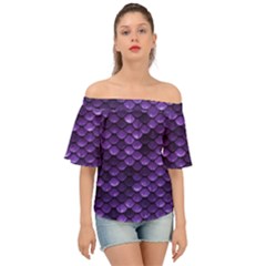 Purple Scales! Off Shoulder Short Sleeve Top by fructosebat