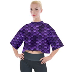 Purple Scales! Mock Neck Tee by fructosebat