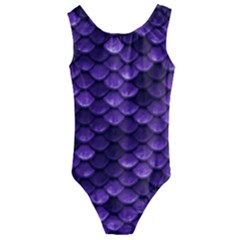 Purple Scales! Kids  Cut-out Back One Piece Swimsuit by fructosebat