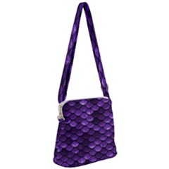 Purple Scales! Zipper Messenger Bag by fructosebat