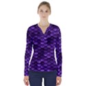 Purple Scales! V-Neck Long Sleeve Top View1