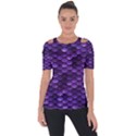 Purple Scales! Shoulder Cut Out Short Sleeve Top View1