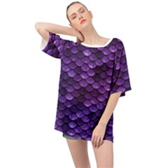 Purple Scales! Oversized Chiffon Top by fructosebat