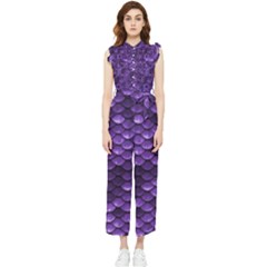 Purple Scales! Women s Frill Top Chiffon Jumpsuit by fructosebat