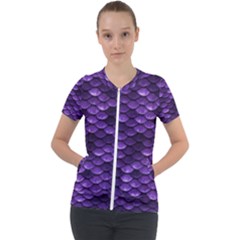 Purple Scales! Short Sleeve Zip Up Jacket by fructosebat