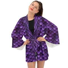 Purple Scales! Long Sleeve Kimono by fructosebat