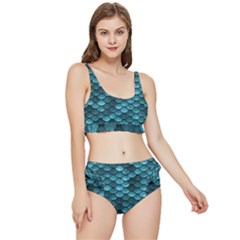 Teal Scales! Frilly Bikini Set by fructosebat