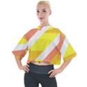 Geometric Abstract Art T- Shirt Sunrise Pattern Mock Neck Tee View1