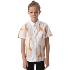 Giraffe Pattern T- Shirt Giraffes T- Shirt Kids  Short Sleeve Shirt by maxcute