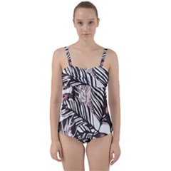 Hawaii T- Shirt Hawaii Alphafa Pattern T- Shirt Twist Front Tankini Set by maxcute