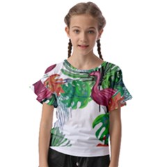 Hawaii T- Shirt Hawaii Creative Pattern T- Shirt Kids  Cut Out Flutter Sleeves by maxcute